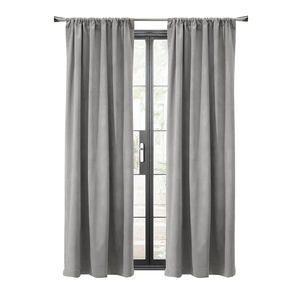 Loft Living Sicily assombrissement des pièces Double Tetiere panneau de rideau 50 x 108 in Argent