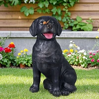 Black Dog with Butterfly Statue, 34cm Height Black Dog with Butterfly