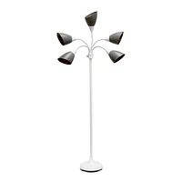 Simple Designs Lampadaire à col de cygne réglable à 5 lumières