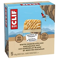 CLIF BAR Energy Bars, White Chocolate Macadamia Nut, High in Protein, Contains 70% Organic Ingredients, 340 g (Pack of 5), 340 g