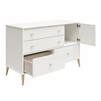 Valentina Asymmetrical 4 Drawer / 1 Door Convertible Dresser, White