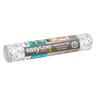 Smooth Top EasyLiner Brand Shelf Liner, Grey Damask, 12 in. x 10 ft., Multiple Sizes Available