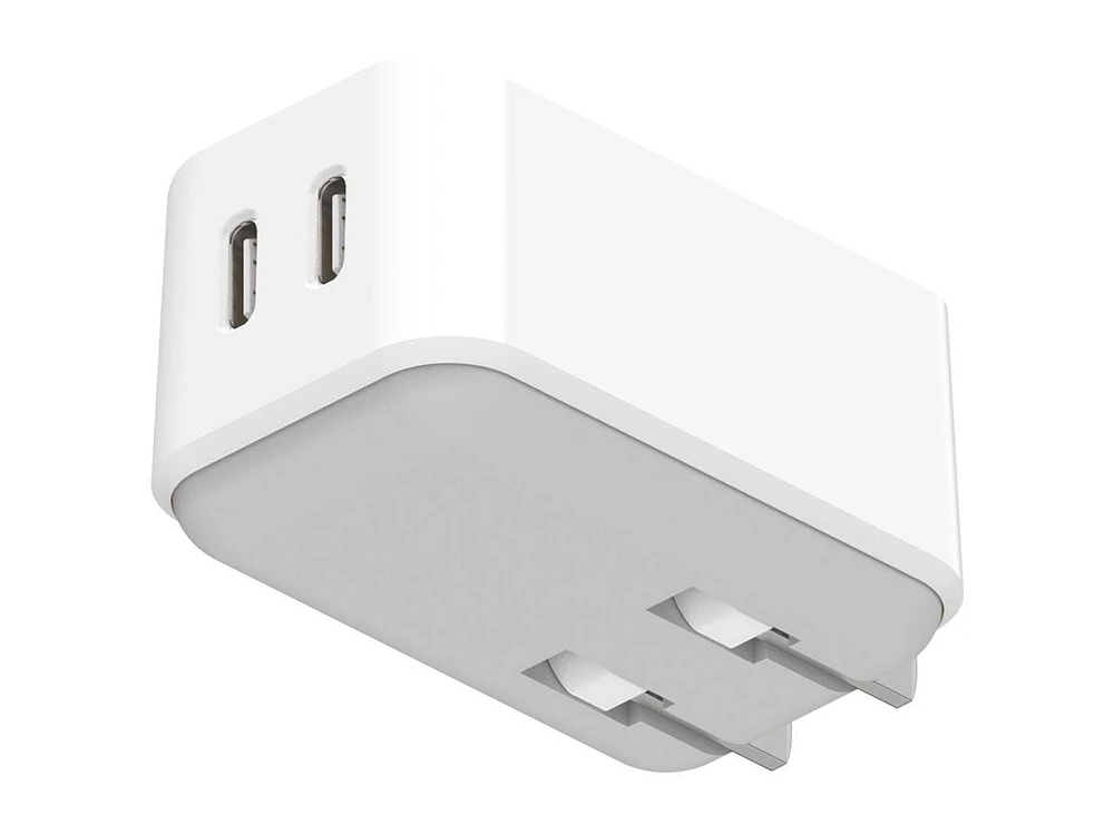 "<br>Chargeur mural rapide 65 watts HPDCC65WT-SP Scosche PowerVolt à double port USB-C Power Delivery " CHRG RÉS PD 60W 2 PORTS BLANC