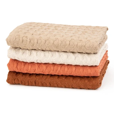 Mainstays 4 Pieces, Waffle Dishcloths, Tan, 4 PACK WAFFLE DISH CLOTH - BEIGE