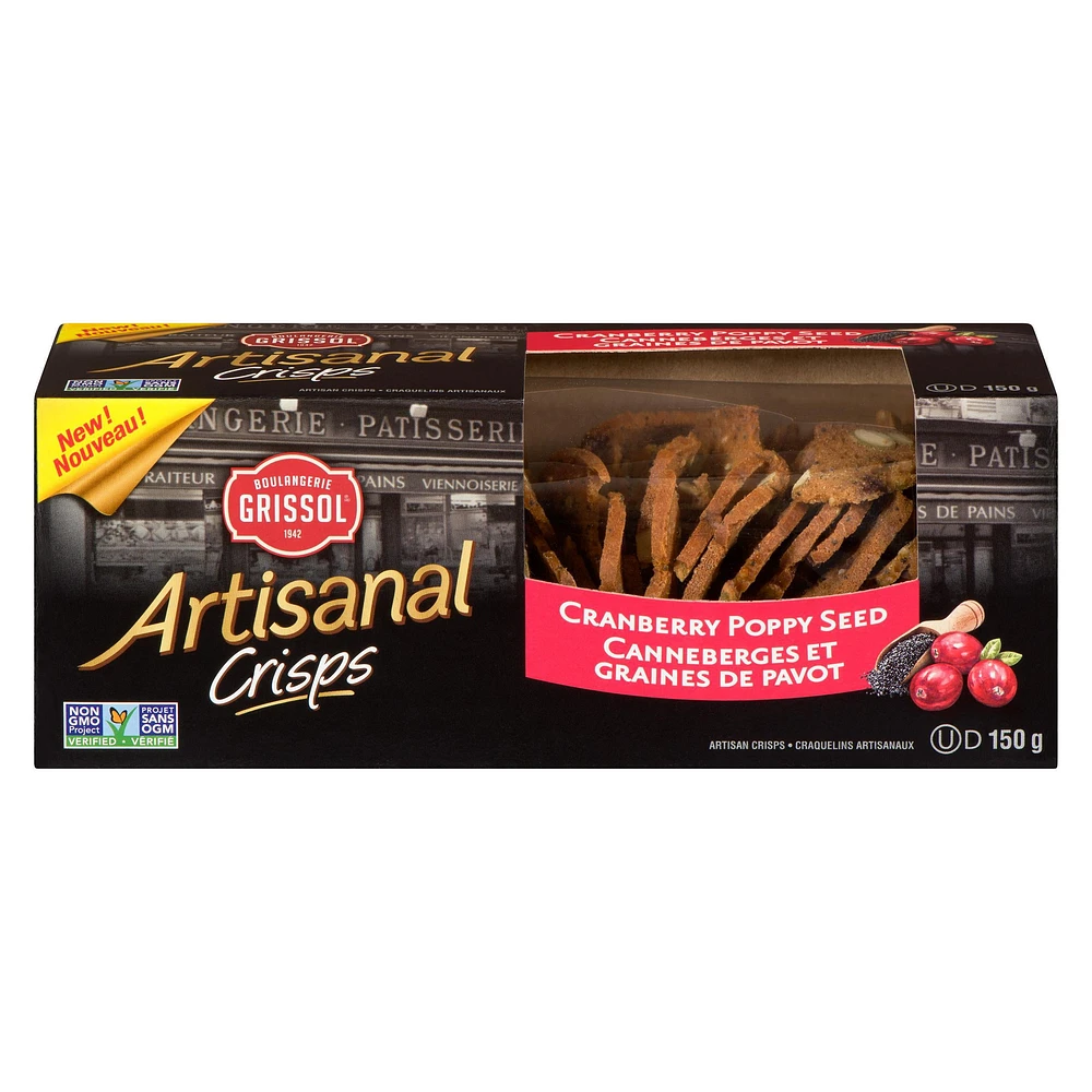Boulangerie Grissol Artisanal Crisps Cranberry Poppy Seed, Dare