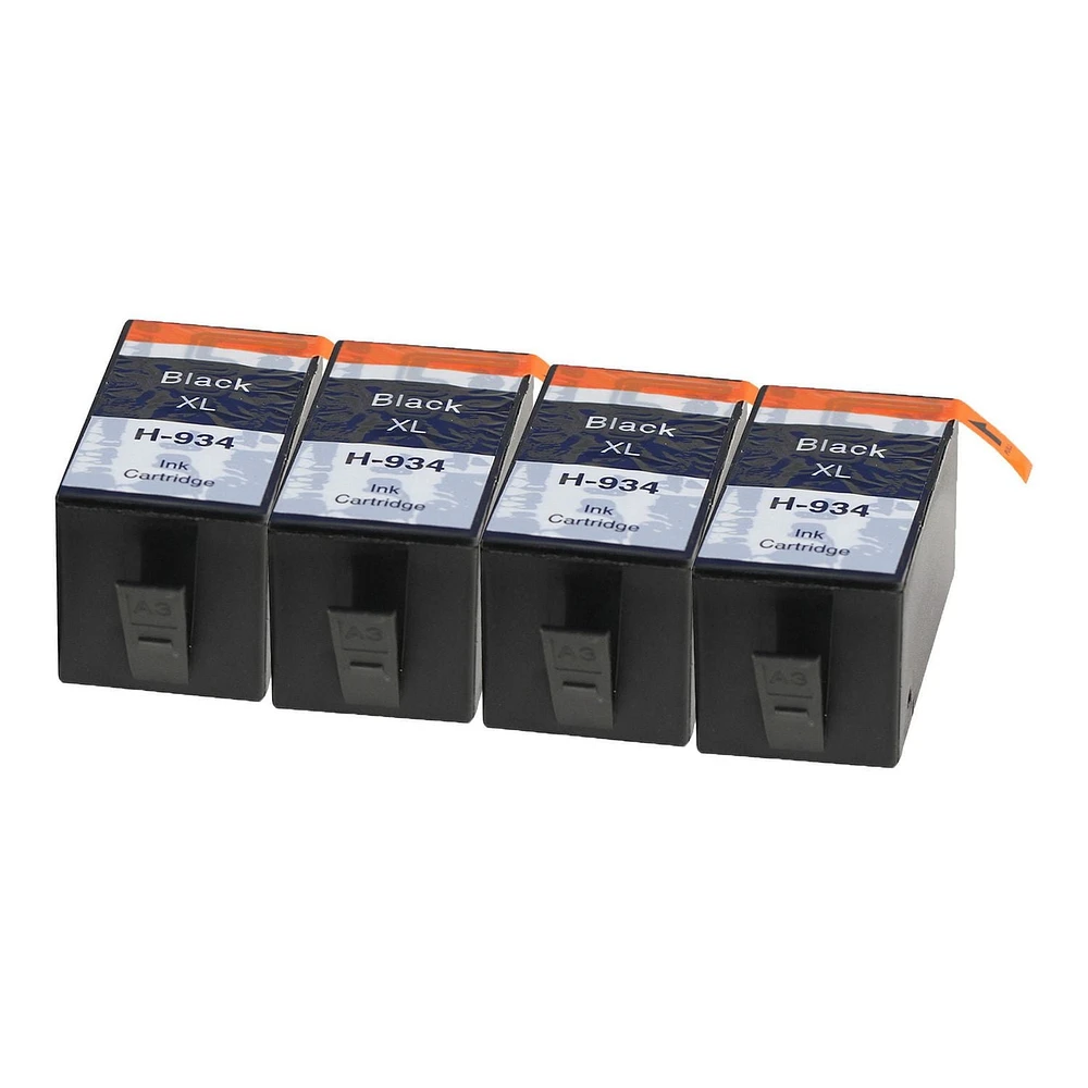 L-ink 4 Pack Compatible Black Ink Cartridge 934XL (C2P23AN)