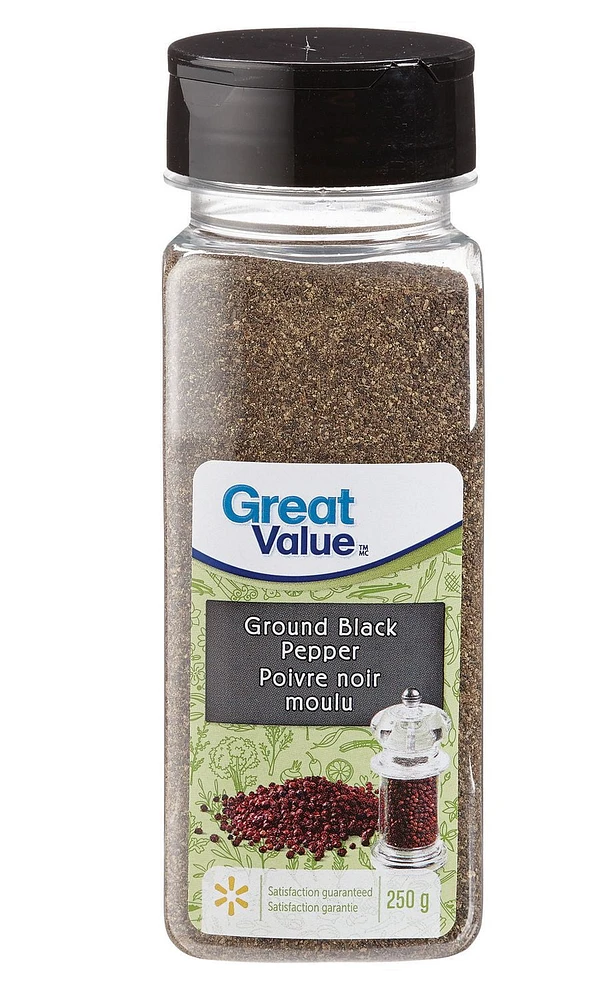 Great Value Ground Black Pepper, 250 g