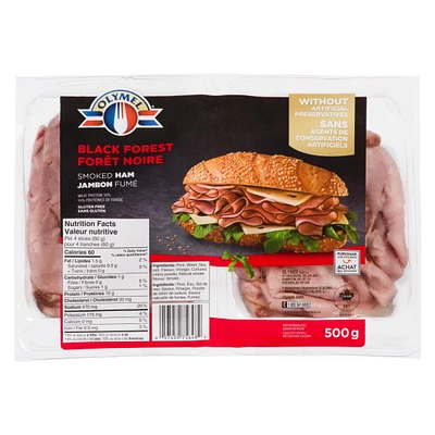 Olymel Shaved Black Forest Smoked Ham, Volume Quantity : 2 x 250 g