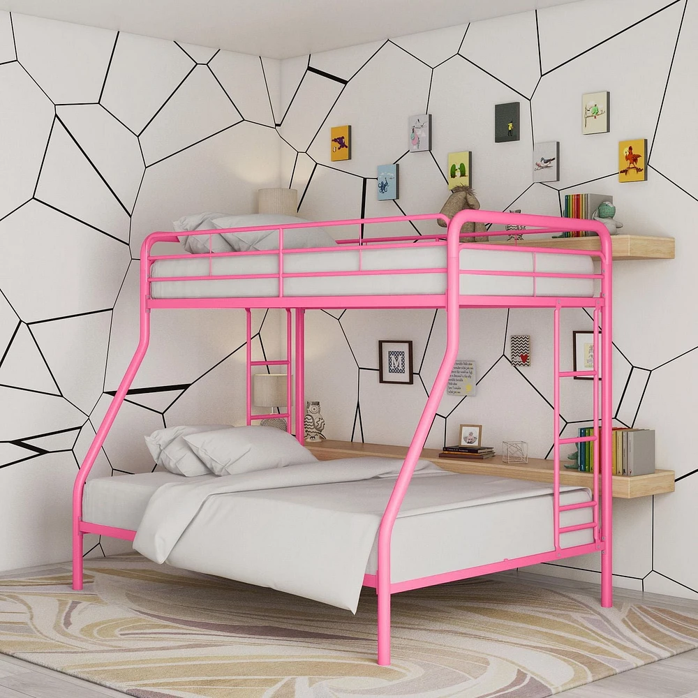 DHP Dusty Metal Bunk Bed, Pink