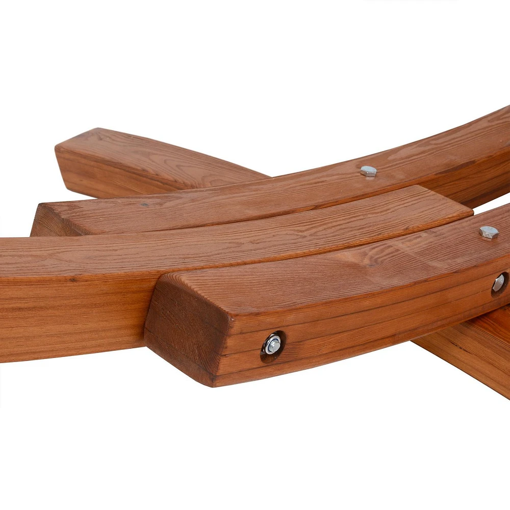 Deko Living Outdoor Cedar Wood Hammock with White Textilene Fabric
