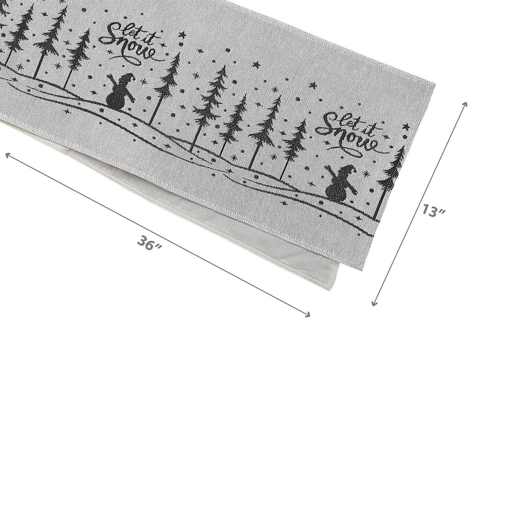 Chemin De Table En Tapisserie Let It Snow 36" - Ensemble De 2