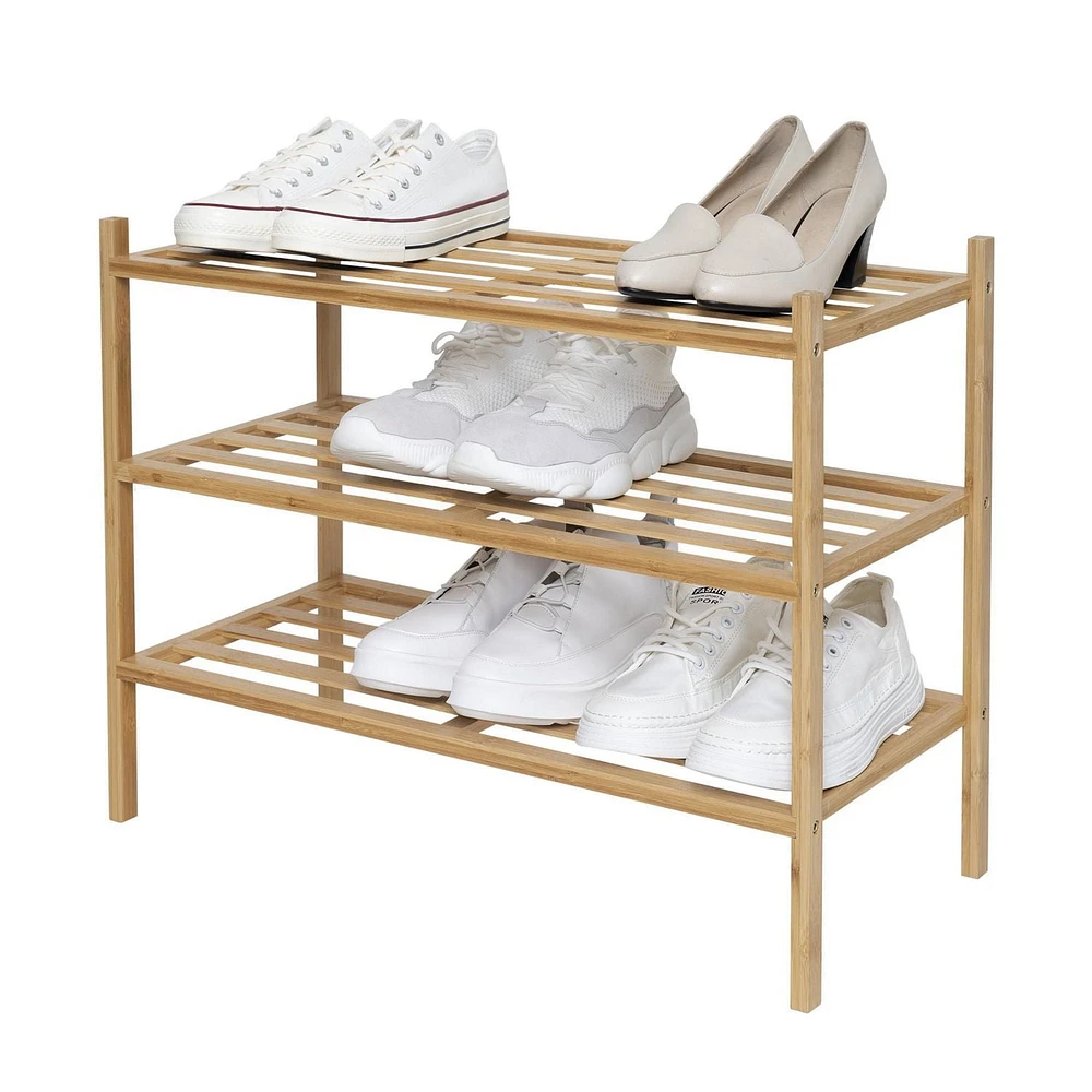 Tidyliving 3 tier bamboo shoe rack, stackable