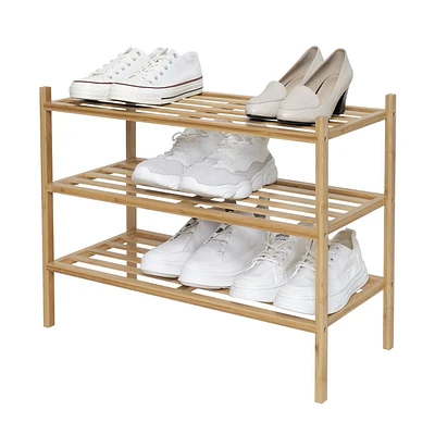 Tidyliving Porte - chaussures en bambou à trois niveaux empilable