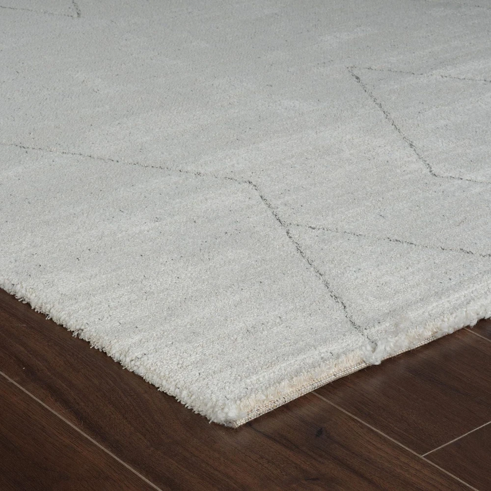 Tapis d'interieur abstrait Rug Branch Casa, beige creme, boheme - Salon, chambre, salle à manger et cuisine<br>