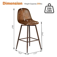 Ensemble de 2 tabourets de bar pivotants contemporains Homy Casa - Tabourets de bar ergonomiques rembourrés pour îlot de cuisine et salle à manger