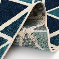 Tapis tissé crème et bleu turquoise Tropiana