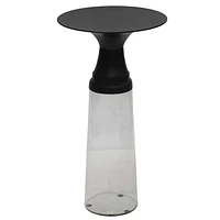Moderne Verre Moulé et Métal Table d'Appoint - Clair et Noir