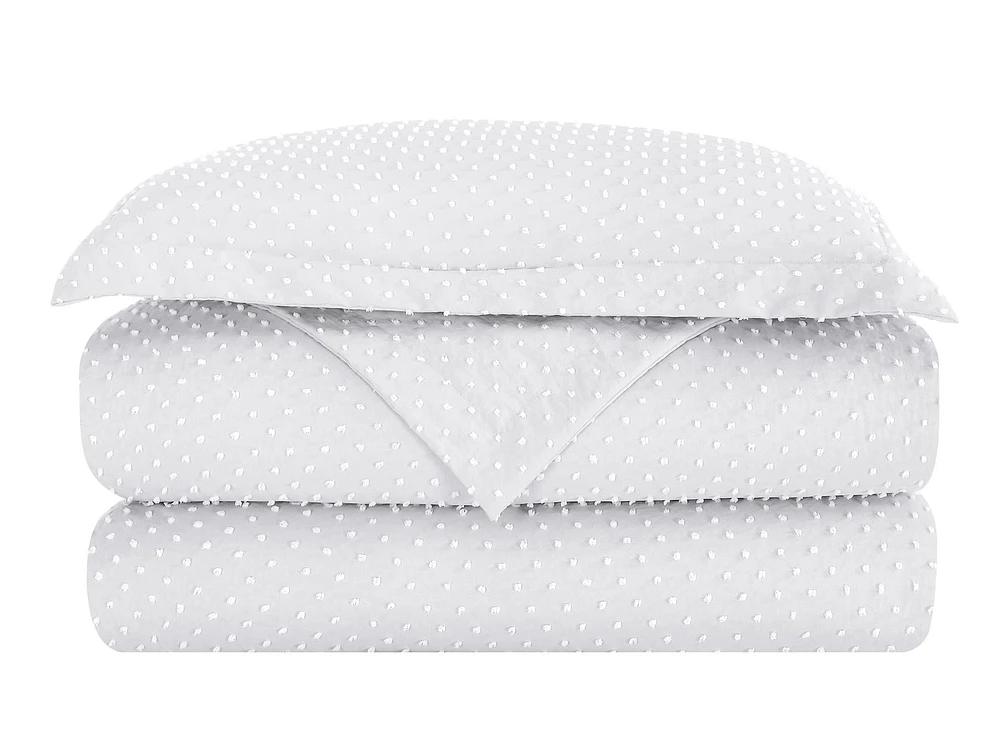 Dot Clip Prewashed Duvet Cover Set