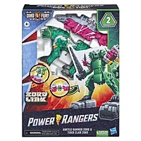 Power Rangers Dino Fury Marteau Ankylo rose et griffe de tigre verte Jouets Zord pour enfants à partir de 4 ans Système de construction personnalisé Zord Link Mix-and-Match