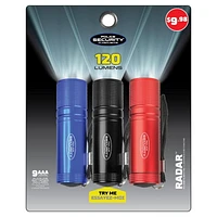 Lampe de poche radar COB de Police Security Paq. de 3