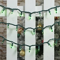Mini guirlandes de Noël lumineuses dotées de 100 ampoules à incandescence de 19,2 pieds, vertes, avec fil vert Holiday Time