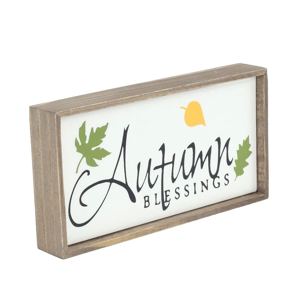 Way to Celebrate Harvest Ceramic Wood Block Decor, Autumn