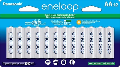 Panasonic Eneloop AA 2100 Cycle Ni-MH Pre-Charged Rechargeable Batteries, (Pack of 12)