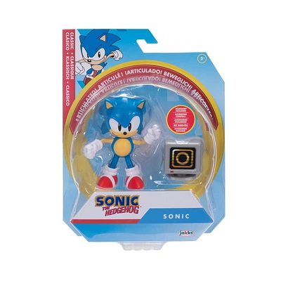 Figurine Sonic de 4 pouces – Sonic classique avec Boîte à anneaux
