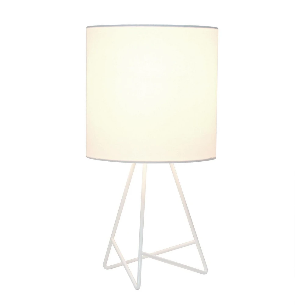 Simple Designs Down to the Wire - Lampe de table avec abat-jour en tissu, blanc avec abat-jour blanc