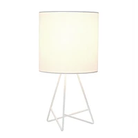 Simple Designs Down to the Wire - Lampe de table avec abat-jour en tissu, blanc avec abat-jour blanc