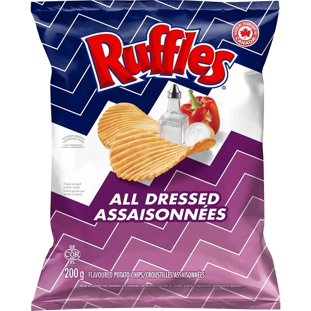 Ruffles All Dressed Flavoured Potato Chips, 200g