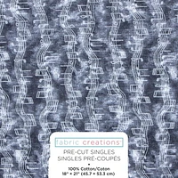 Tissu pré-coupé Fat Quarter de Fabric Creations bleu marin avec des lignes blanches de musique - 18" x 21" / 45cm x 53cm 18" x 21" / 45cm x 53cm
