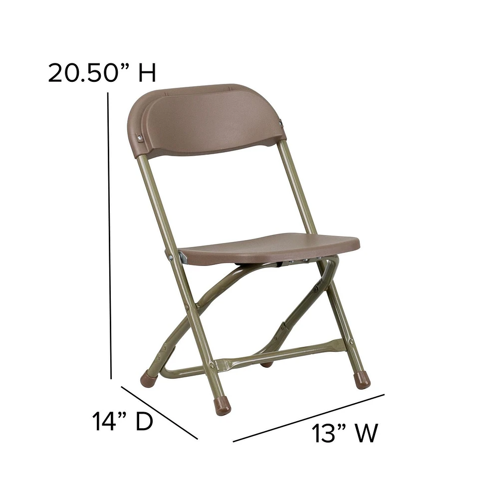 Lot de 2 pièces - Chaise pliante en plastique brun pour enfants