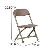 Lot de 2 pièces - Chaise pliante en plastique brun pour enfants