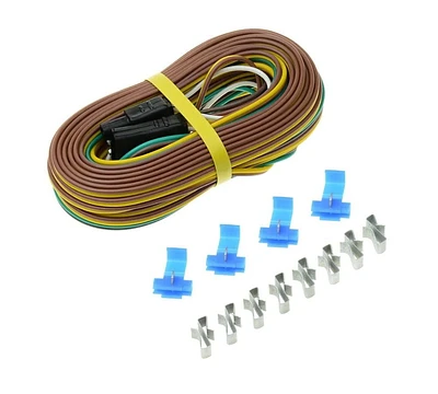Kit de câblage de remorque avec connecteurs et clips, 4 voies, 25 pieds mâles, 4 pieds femelles, kit de câblage de remorque utilitaire pour lumières de remorque de bateau, fil de lumières de remorque