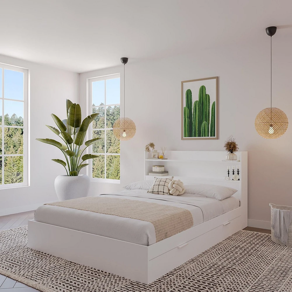 Nexera Hunter Lit plateforme avec tête de lit