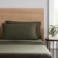 Mainstays Extra Soft Adult Jersey Bed Sheet Set, Double, Sea Turtle Green, 4 Pieces