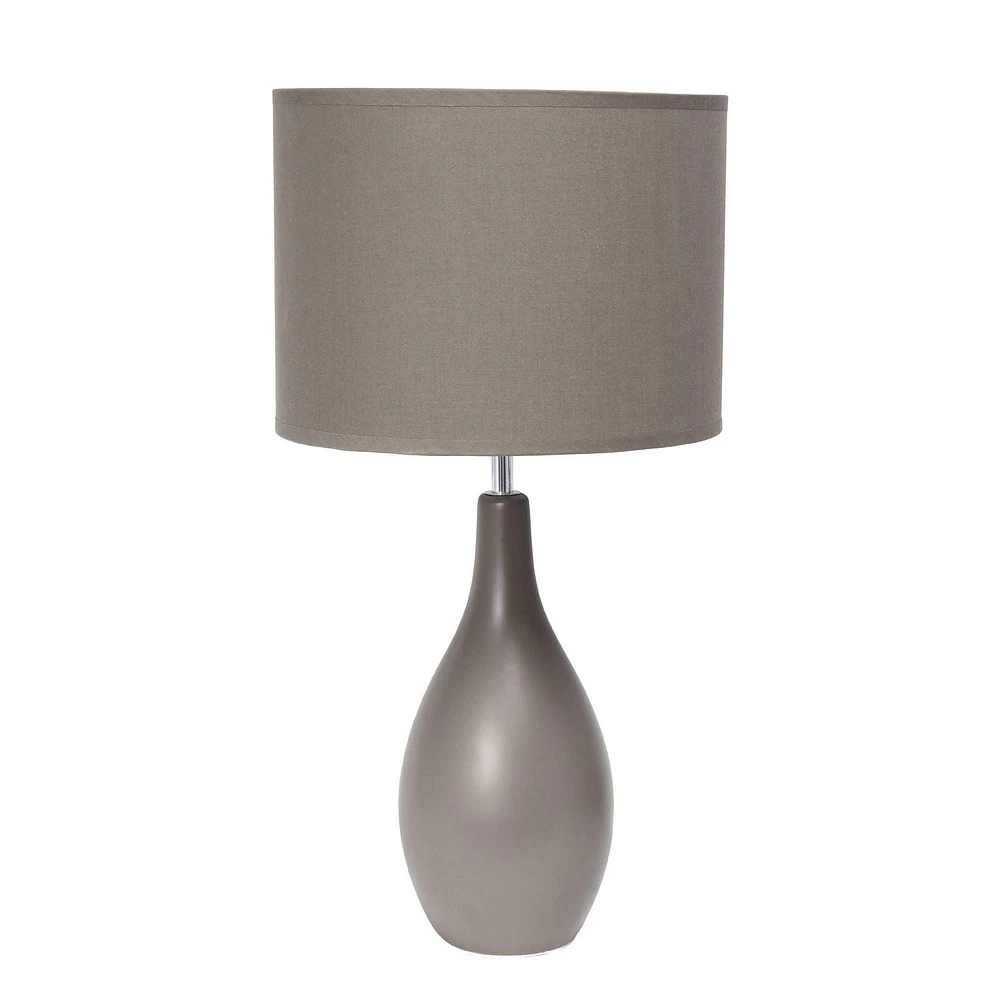 Simple Designs Oval Bowling Pin Base Ceramic Table Lamp