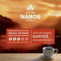 Nabob Medium Roast 100% Colombian Summit Ground Coffee, 340g Canister, 340g