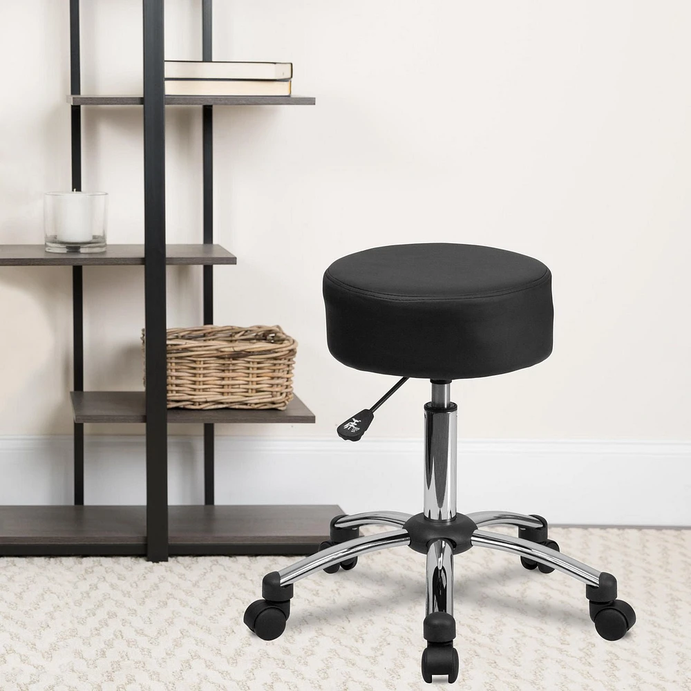 Tabouret médical ergonomique avec Base chromée