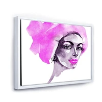 Designart Afro American Woman Fashion Portrait FLOAT FRAME WALL ART