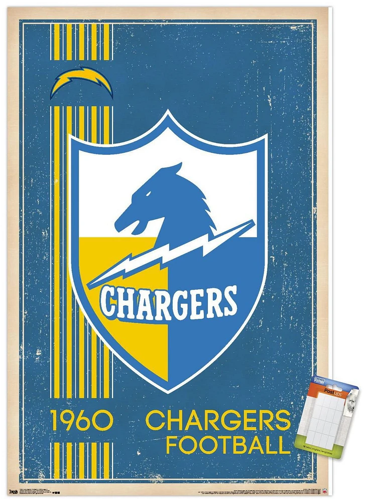 NFL Los Angeles Chargers - Retro Logo 17 Wall Poster