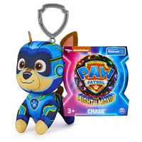 PAW Patrol : La Super Patrouille le film, Peluche miniature Chase Super Patrouille de 10 cm, animaux en peluche miniatures avec attache pour porte-clés, jouets pour garçons et filles à partir de 3 ans