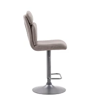 CorLiving Palmer Adjustable High Back Distressed Grey Barstool, Set of 2