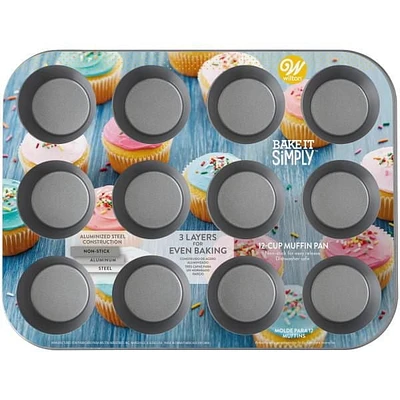 Moule à muffins antiadhésif Bake It Simply Wilton, 12 cavités