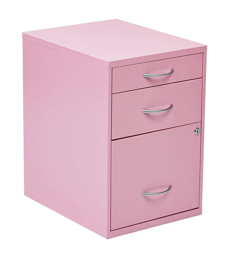 OSP Designs 22” Pink Metal File Cabinet