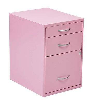 OSP Designs 22” Pink Metal File Cabinet