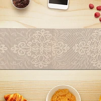 IH Casa Decor Vinyl Table Runner 54" Damask Natural - Ensemble De 2