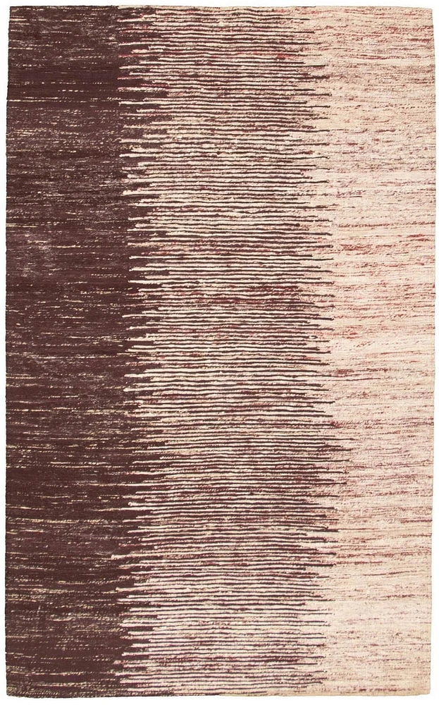 ECARPETGALLERY 5'0" x 8'0" Contemporary Collage Handmade Area Rug for Living Room, Dining Room and Bedroom in Red