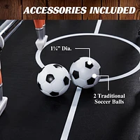 Table basse de baby-foot de la collection urbaine avec verre trempé, 39,75 po x 24 po x 20 po, table de football, par Barrington Billiards